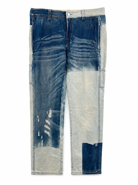 Stella McCartney Denim - Stella McCartney Skinny Jeans colorblock bleach blue 0655 white green utility 28